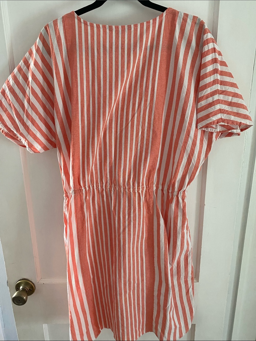 Tommy Hilfiger Coral and White Striped Midi Dress - Picture 6 of 6
